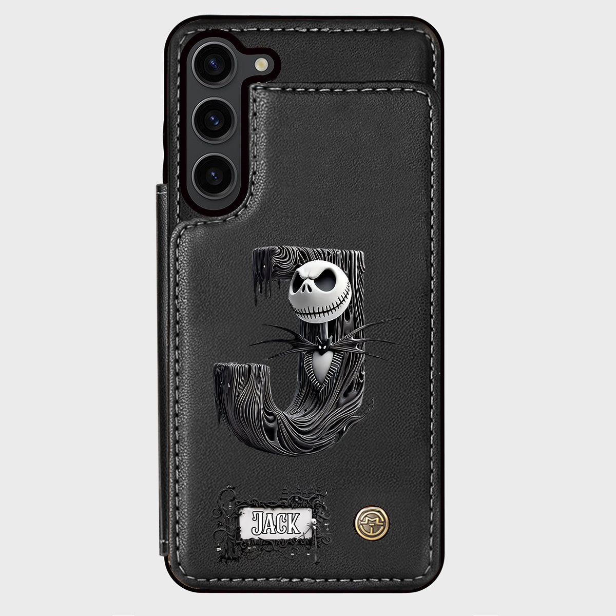 Gothic Initial Letter Gift - Personalized Nightmare Wallet Phone Case