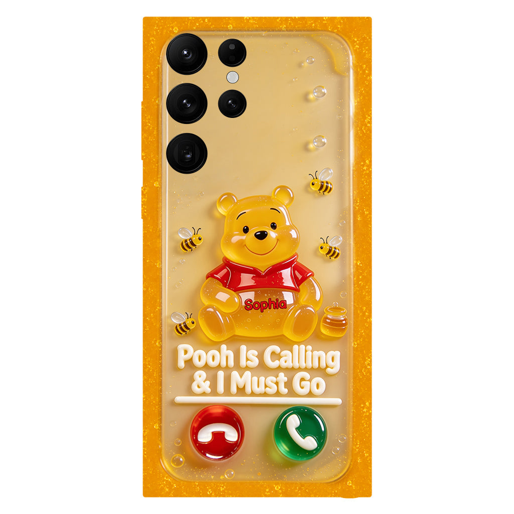 Pooh Is Calling And I Must Go - Personalized Yellow Bear Full Print Phone Case
