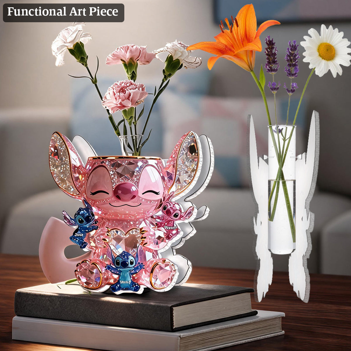 Cute Sparkling Alien - Personalized Ohana Custom Shape Acrylic Flower Vase