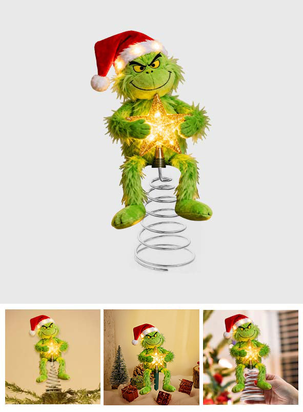 [MUST-HAVE] Merry Grinchmas - Stole Christmas LED Light Tree Topper