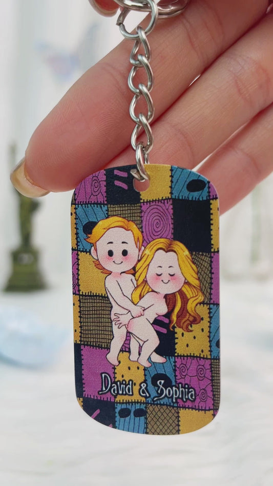 We're Simply Meant To Be Nightmare Naughty - Personalized Nightmare Stainless Steel Keychain