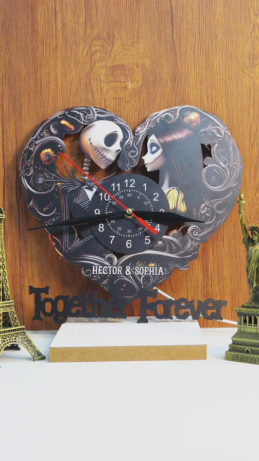 Forever Together - Personalized Nightmare LED Light Wall Clock