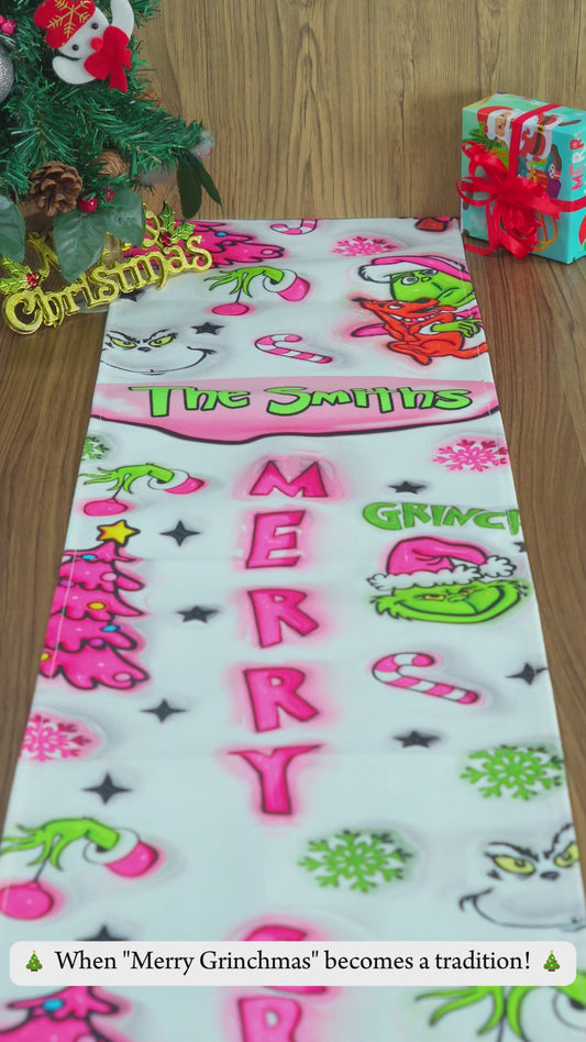 Merry Grinchmas - Personalized Stole Christmas Table Runner