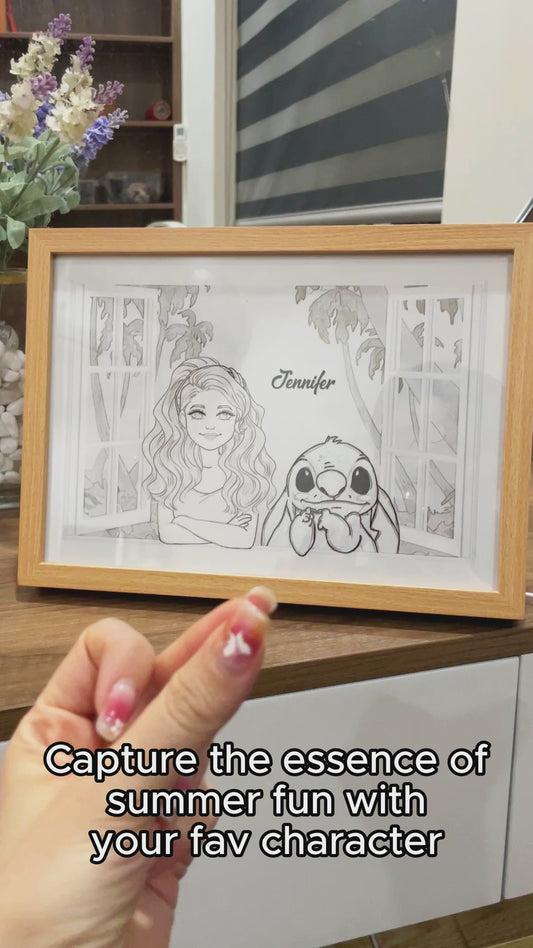 Ohana Summer Vibe - Personalized Ohana Light Photo Frame