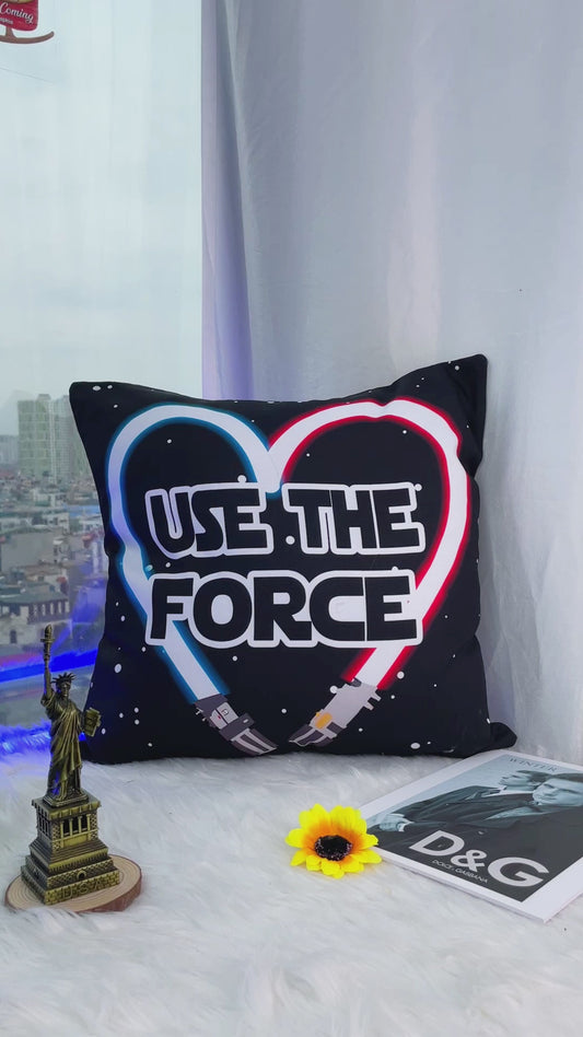 Use The Force Naughty - Personalized The Force Throw Pillow