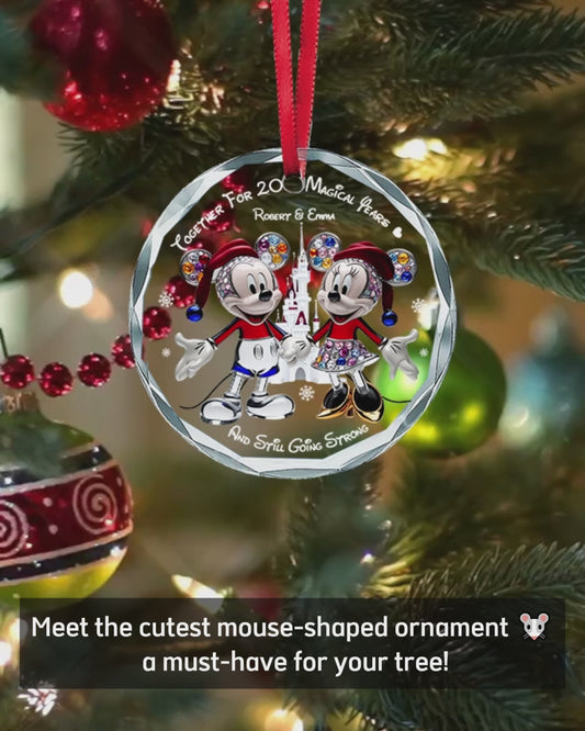 I'm Yours - Personalized Mouse Round Shaped Glass Ornament