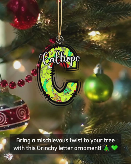 Grinchy Letter - Personalized Stole Christmas Custom Shaped Ornament