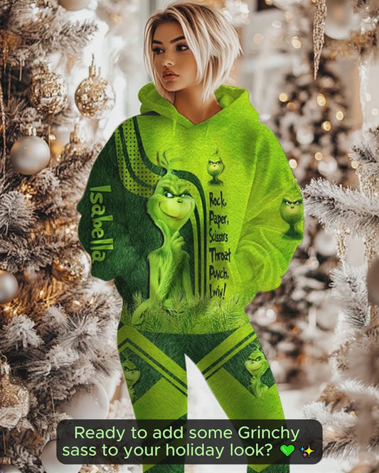 Rock Paper Scissors Throat Punch I Win - Personalized Hoodie and Leggings