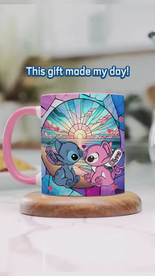 Sunrise On The Beach Build The Life We Love - Personalized Ohana Accent Mug