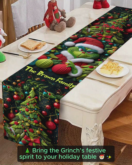 Merry Grinchmas - Personalized Stole Christmas Table Runner