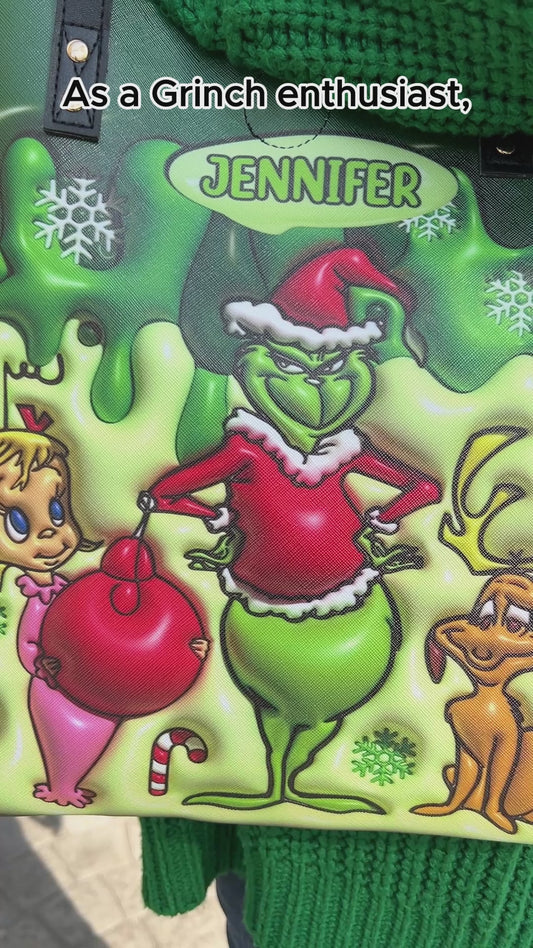 Merry Grinchmas - Personalized Stole Christmas Tote Bag