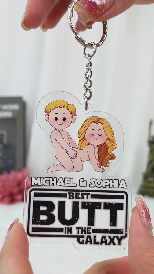 Best Butt In The Galaxy - Personalized The Force Transparent Keychain