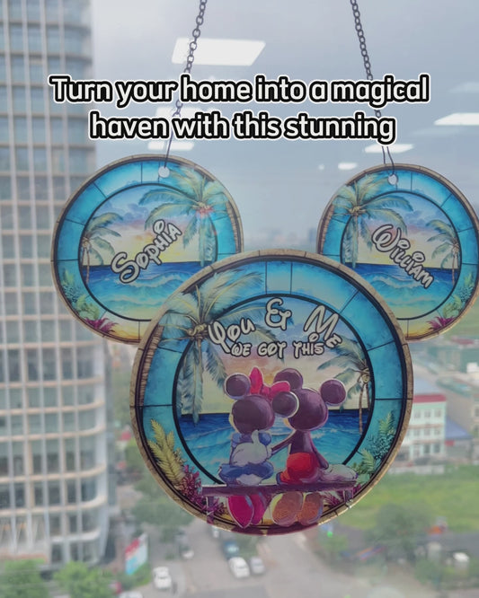 You & Me We Got This - Personalized Mouse Window Hanging Suncatcher Ornament