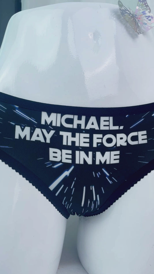 May The Force Be In Me - Personalized The Force Lace Border Women Briefs