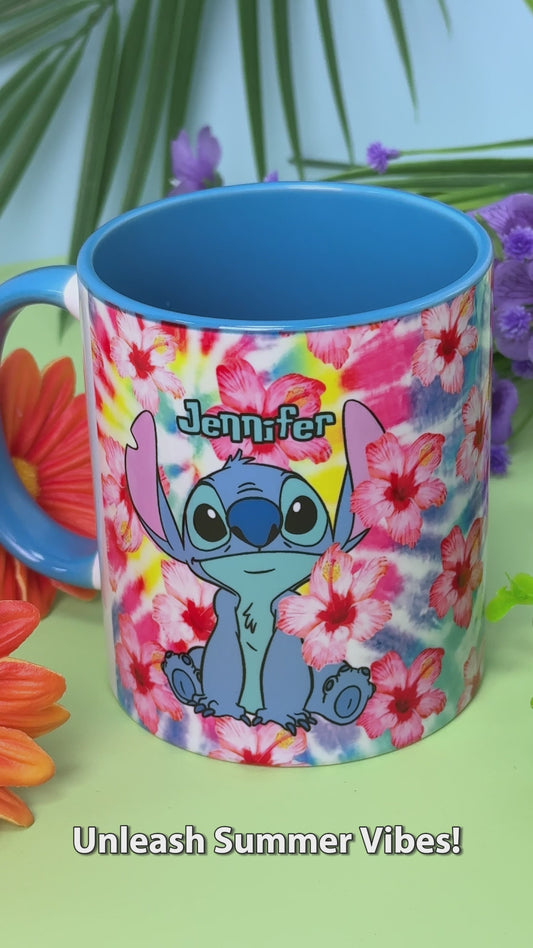 Tie Dye Ohana - Personalized Ohana Accent Mug