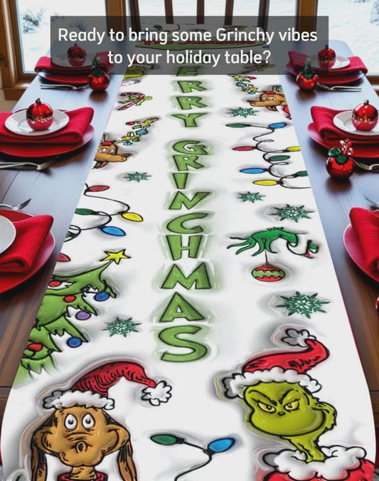 Merry Grinchmas - Personalized Stole Christmas Table Runner