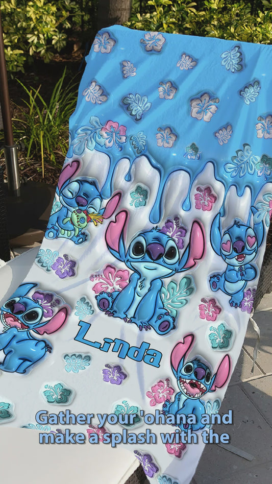 Ohana Means Family - Personalized Ohana Beach Towel