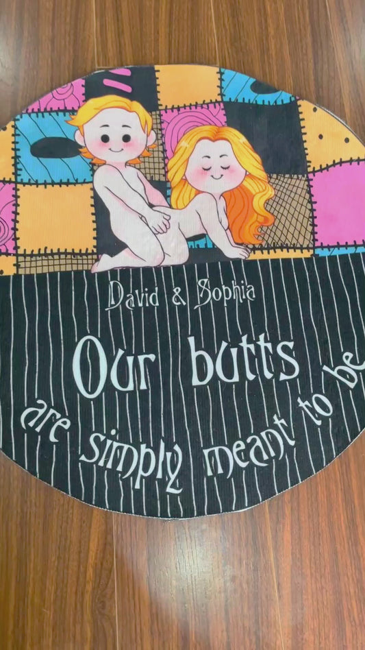We're Simply Meant To Be Nightmare Naughty - Personalized Nightmare Round Rug