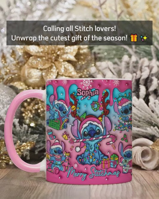 Merry Stitchmas - Personalized Ohana Accent Mug