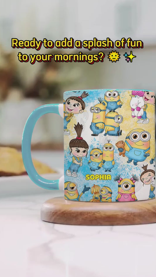 Happy Time Yellow Monster - Personalized Accent Mug