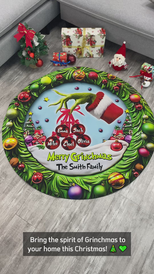Magic Christmas - Personalized Family Round Rug