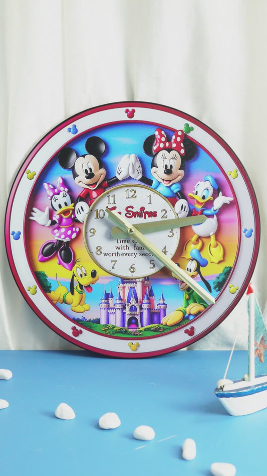 Time Spent With Family Worth Every Second - Personalized Mouse Wall Clock