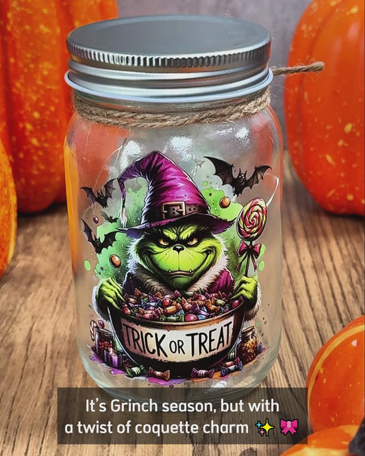 Feeling Extra Grinchy Today - Personalized Stole Christmas Mason Jar Light