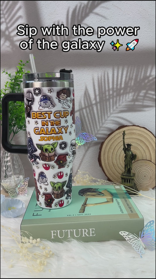 Best Mug In The Galaxy - Personalized The Force Tumbler With Handle