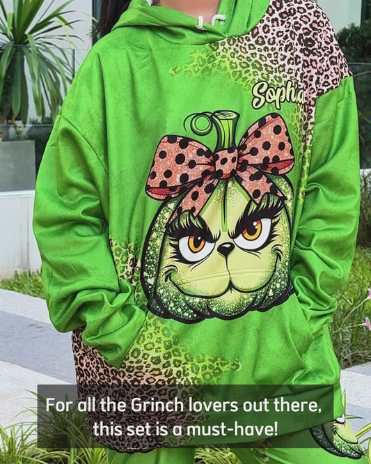 Green Pumpkin - Personalized Stole Christmas Hoodie and Leggings