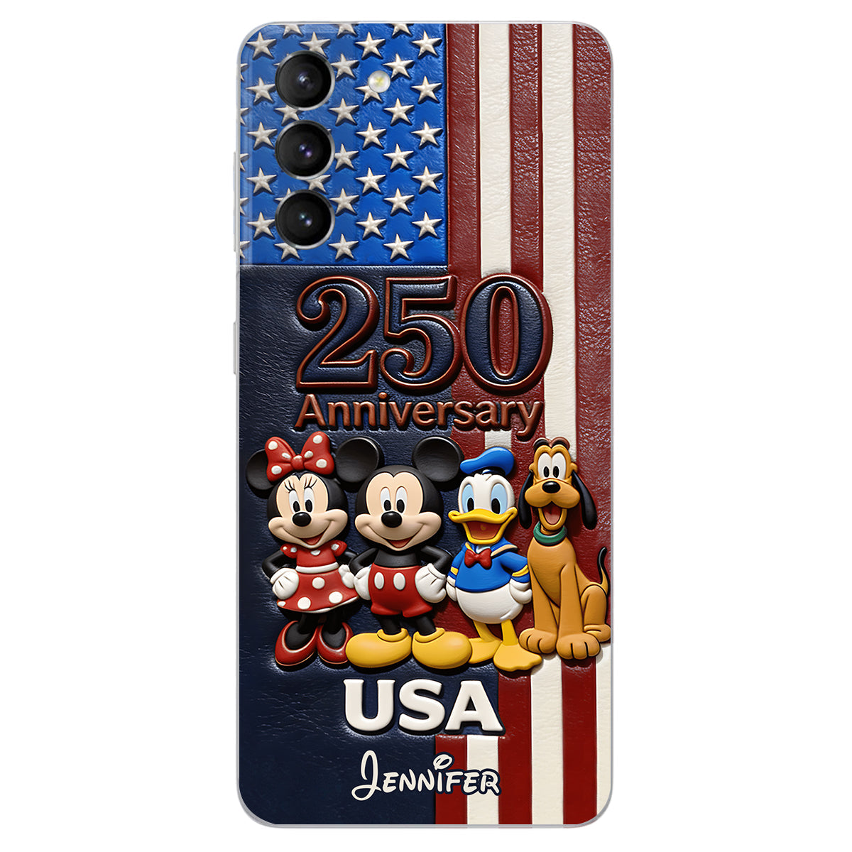Friends 250 Anniversary - Personalized Mouse 3D Embossed Leather Phone Case