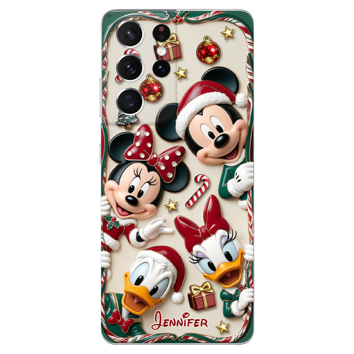 Magical Friends - Personalized Mouse 3D Embossed Leather Phone Case
