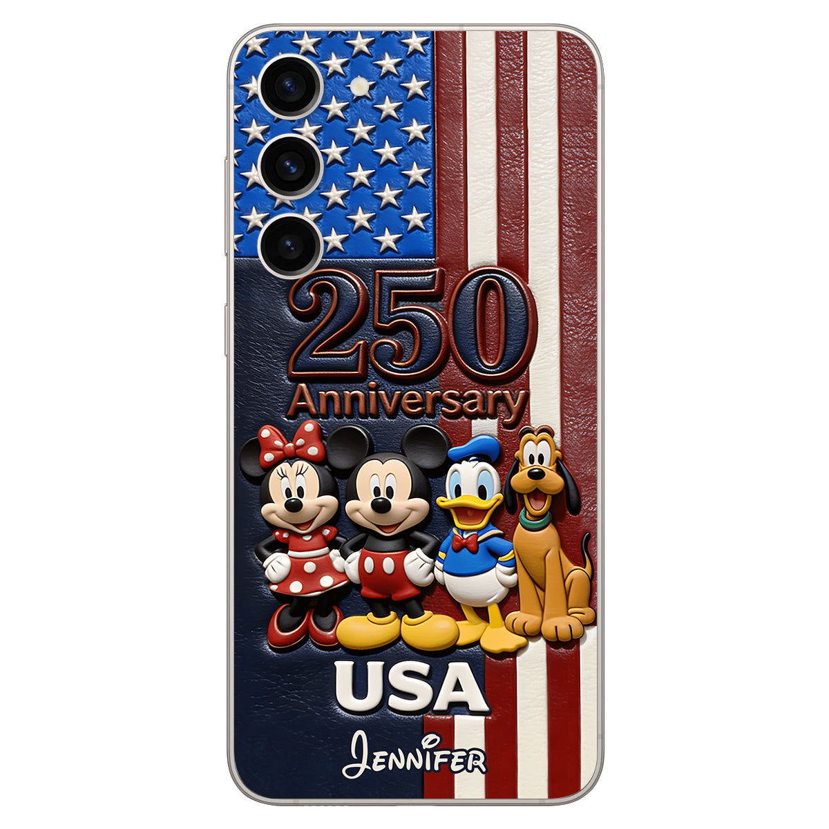 Friends 250 Anniversary - Personalized Mouse 3D Embossed Leather Phone Case