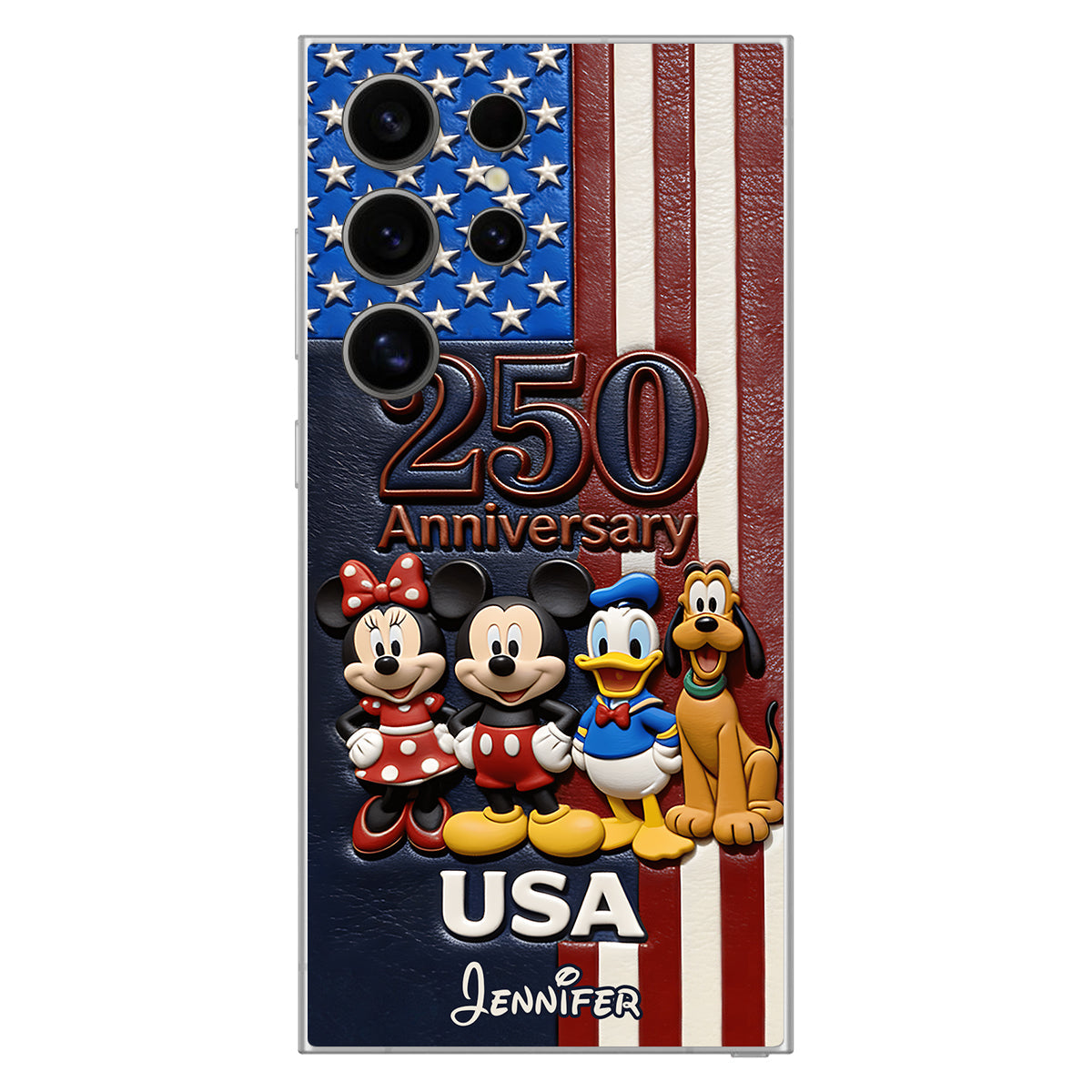 Friends 250 Anniversary - Personalized Mouse 3D Embossed Leather Phone Case