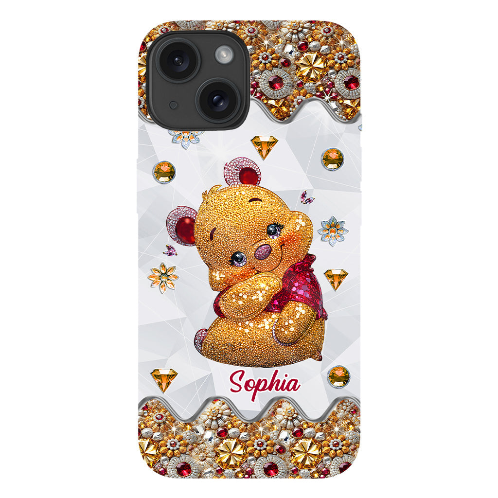 Cute Yellow Bear - Personalized Mouse Full Print Phone Case