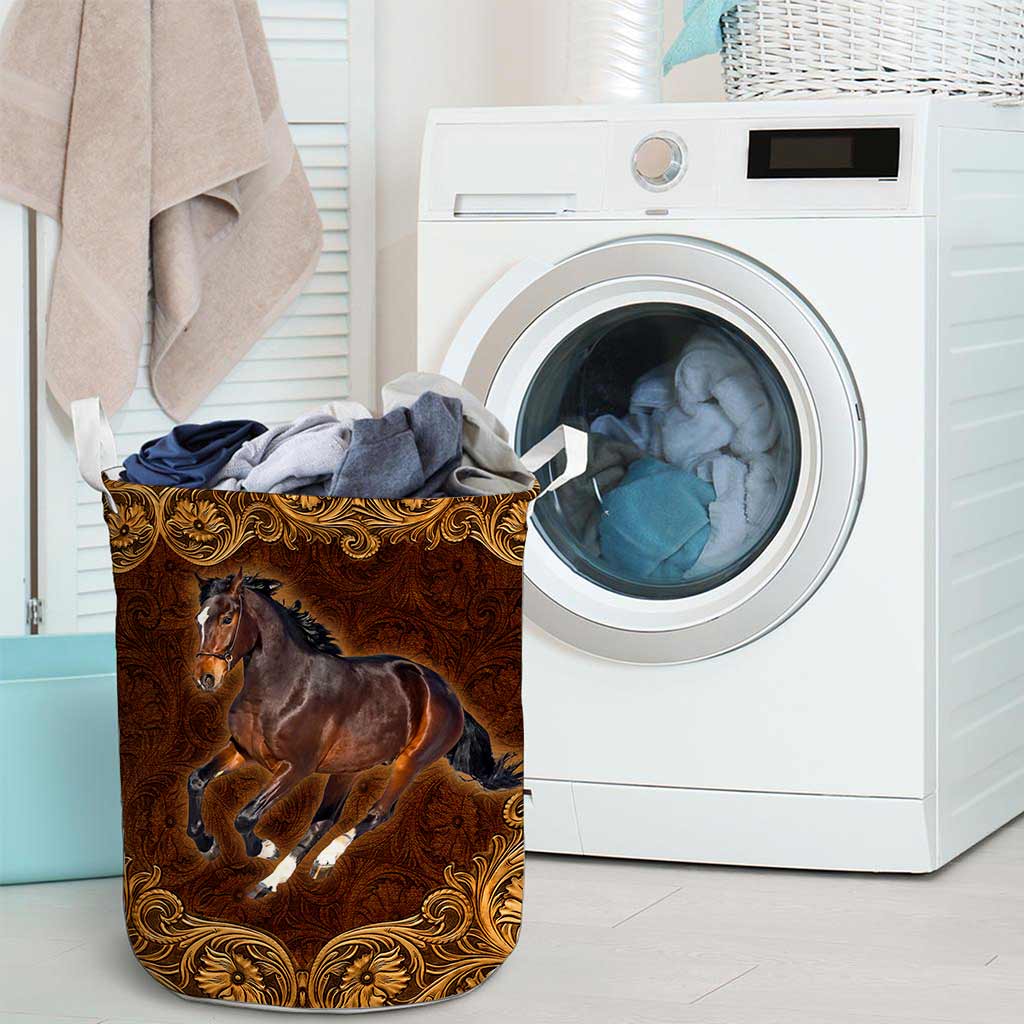 Horse Leather Pattern Print Horse Storage Basket 0622