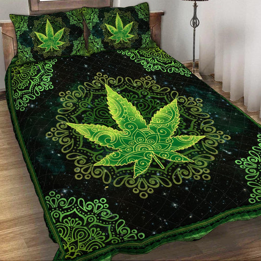 Galaxy Mandala Weed Leaf - Weed Quilt Set 0822