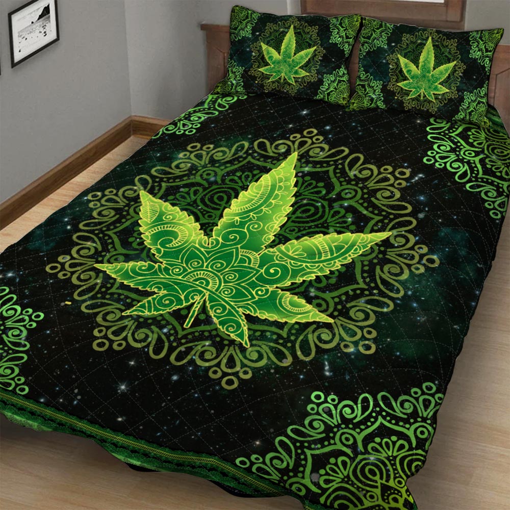 Galaxy Mandala Weed Leaf - Weed Quilt Set 0822