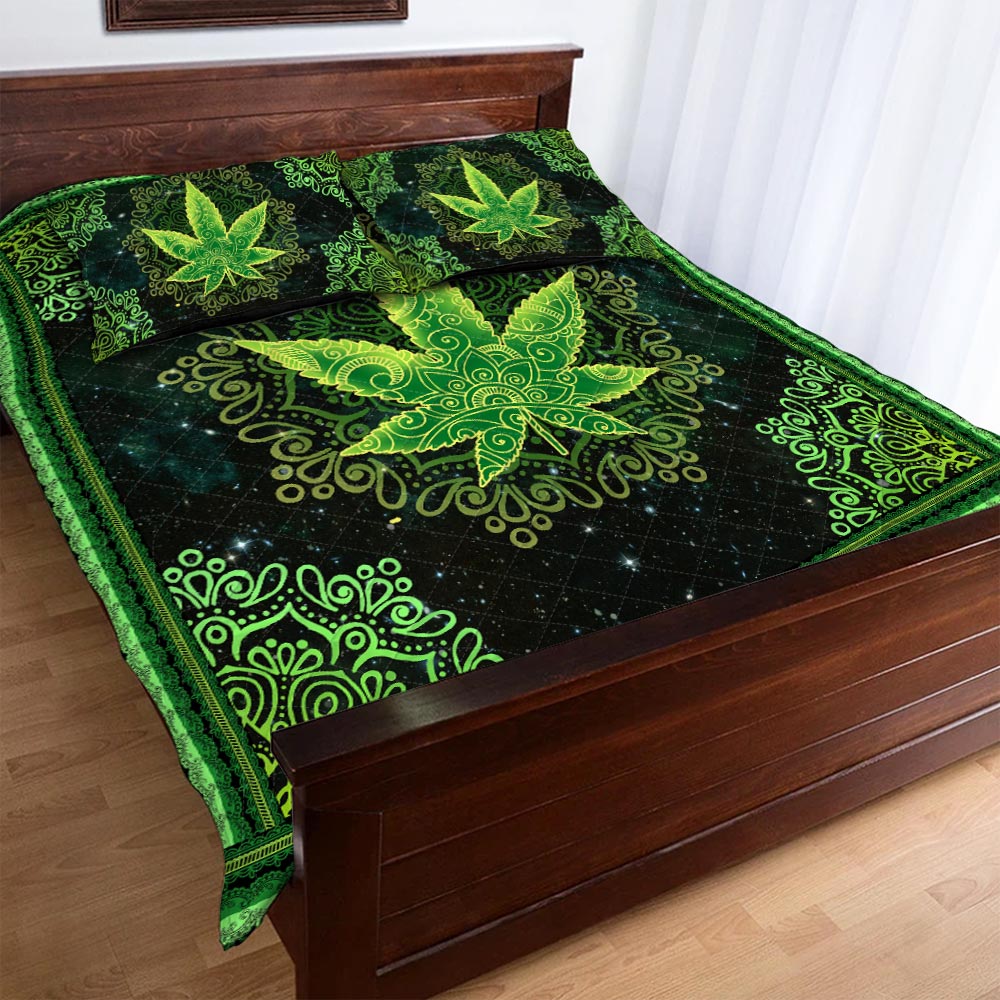 Galaxy Mandala Weed Leaf - Weed Quilt Set 0822