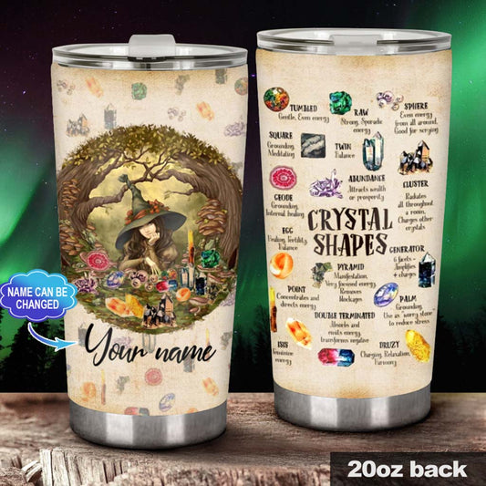 Crystal Shapes  Witch Personalized Tumbler