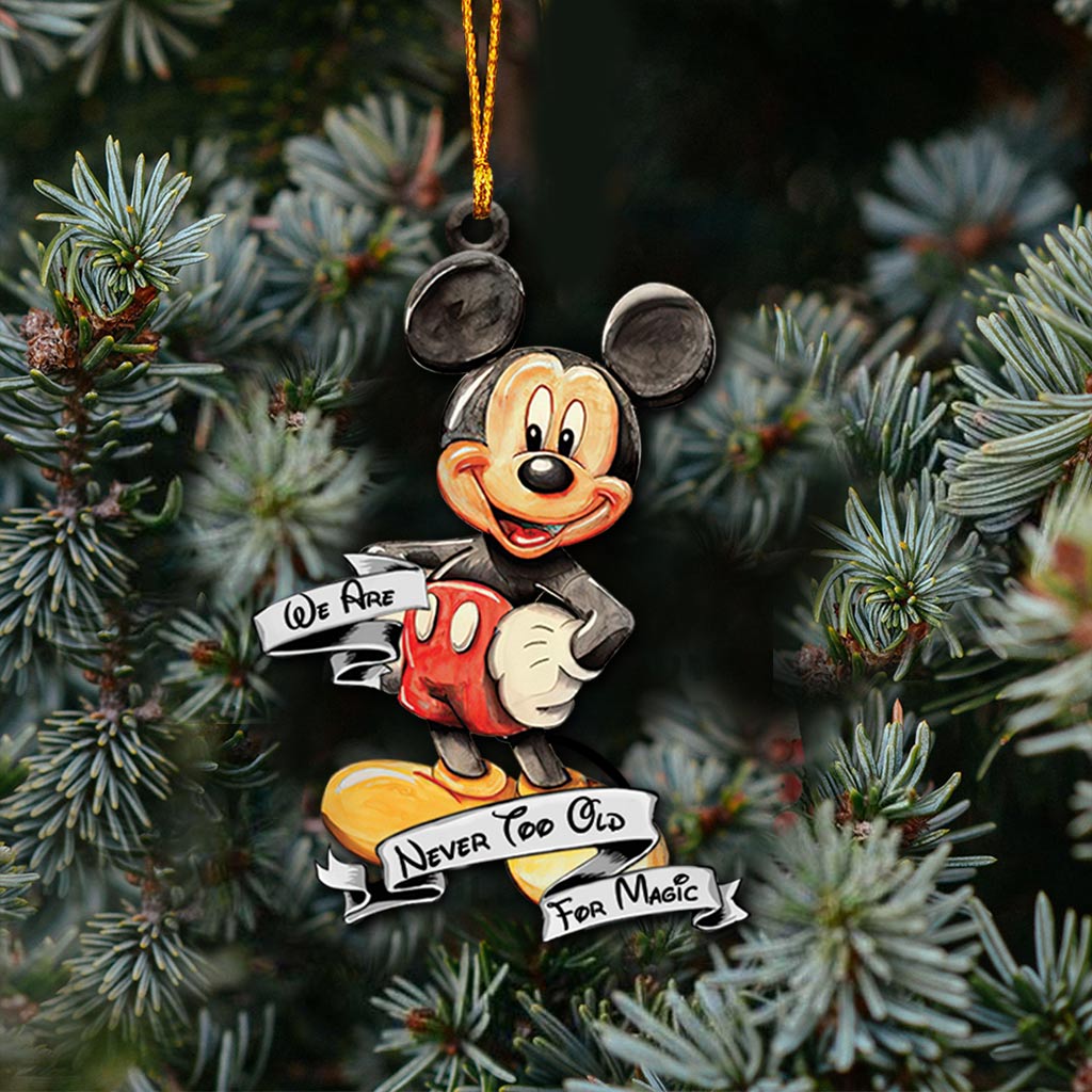 Never Too Old - Christmas Mouse Ornament (Printed On Both Sides)