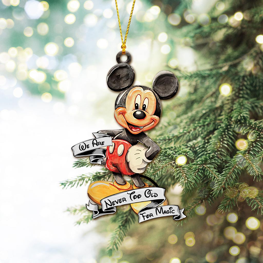 Never Too Old - Christmas Mouse Ornament (Printed On Both Sides)