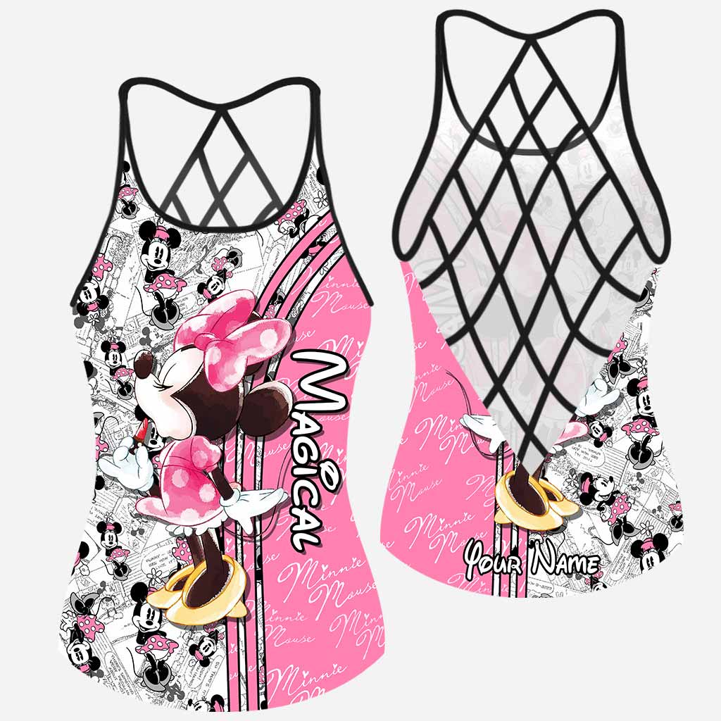 Cute Pink Mouse Ears - Personalized Cross Tank Top