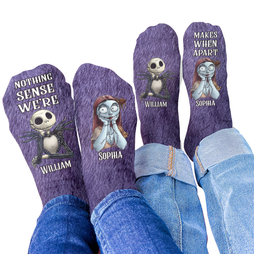 Nothing Makes Sense When We're Apart - Personalized Nightmare Socks