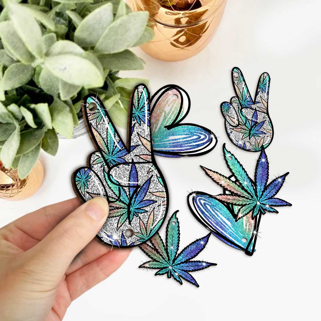 Peace Love Green Leaf - Weed 6 Pieces Garland