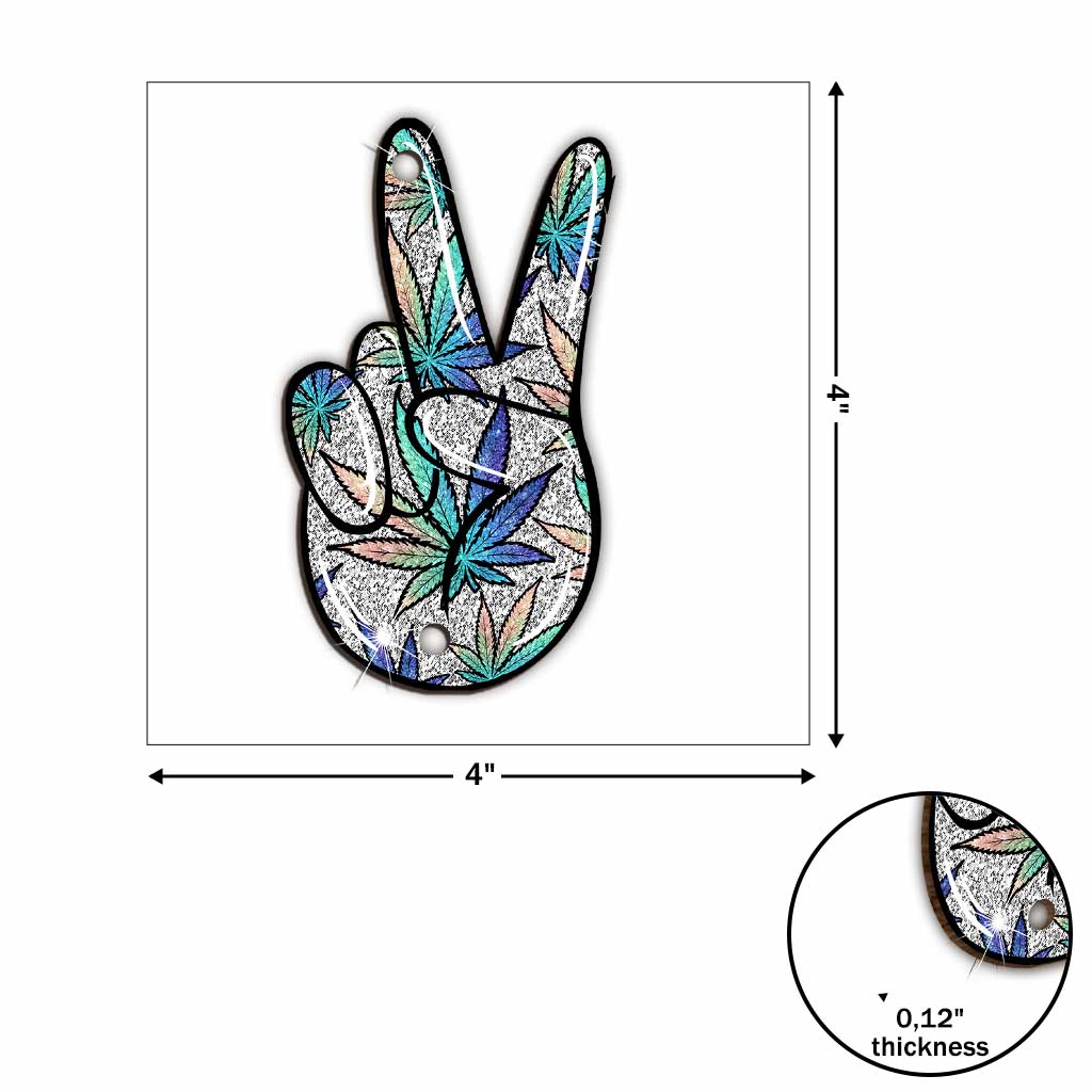 Peace Love Green Leaf - Weed 6 Pieces Garland