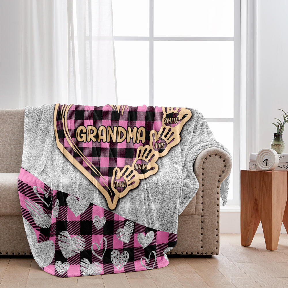 Valentine Heart Grandma - Personalized Grandma Blanket