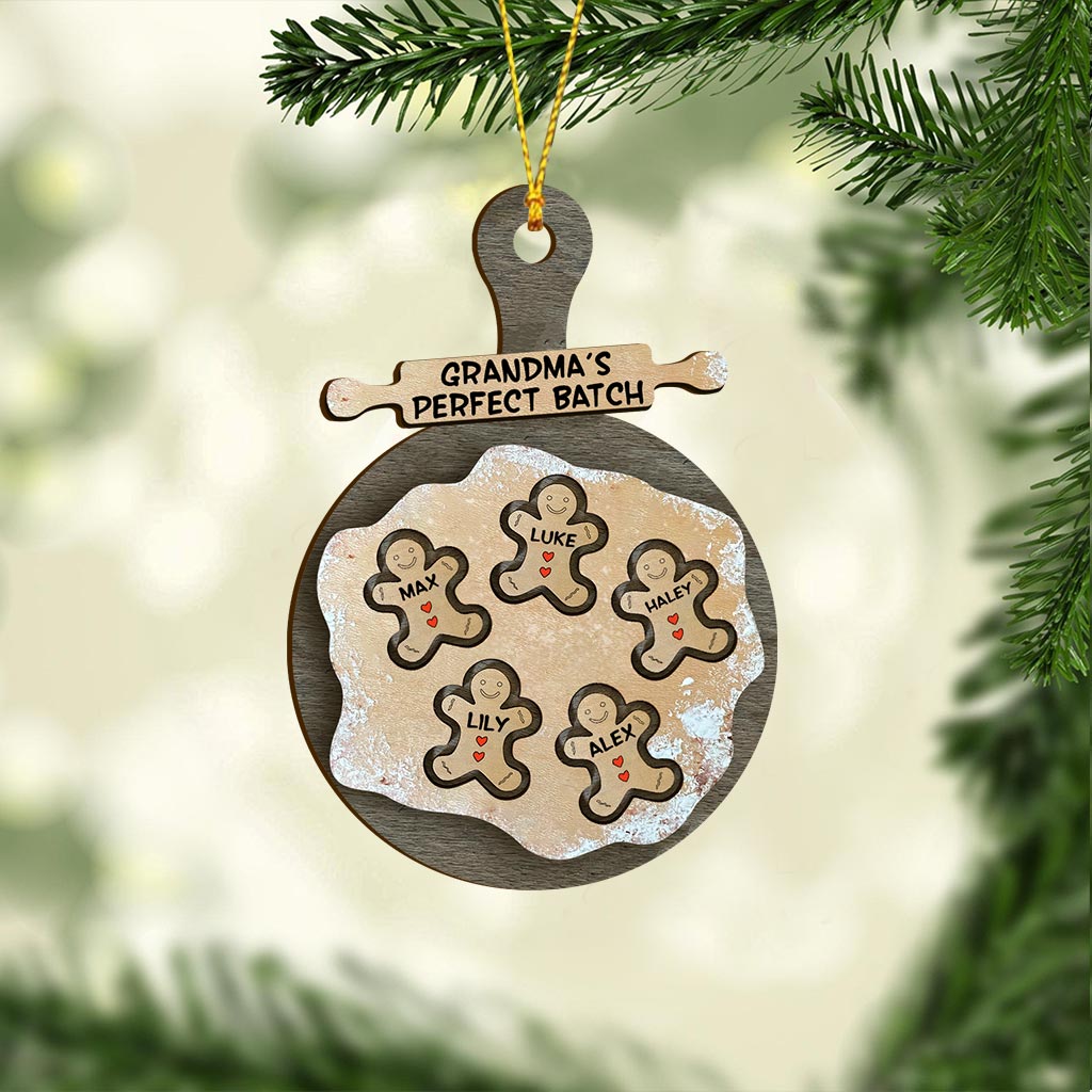 Grandma’s Perfect Batch - Personalized Christmas Grandma Ornament (Printed On Both Sides)