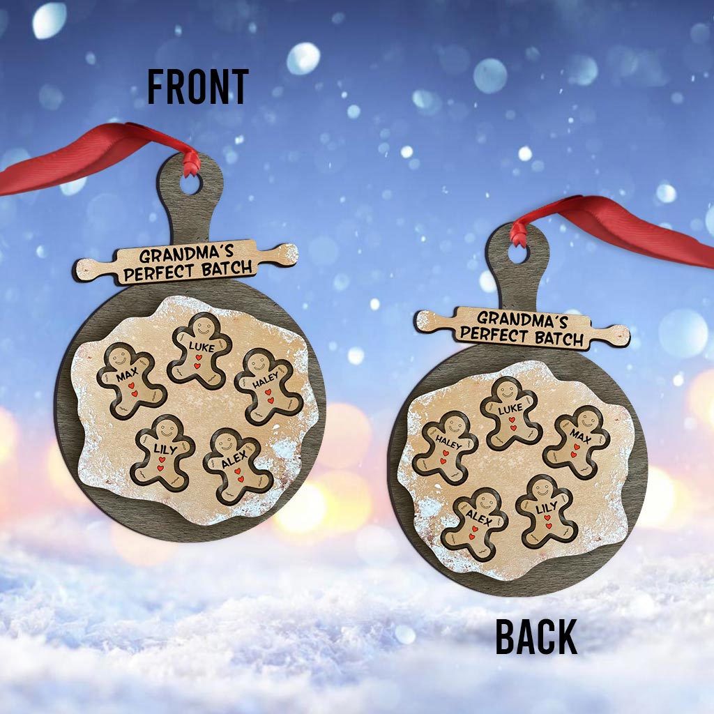 Grandma’s Perfect Batch - Personalized Christmas Grandma Ornament (Printed On Both Sides)