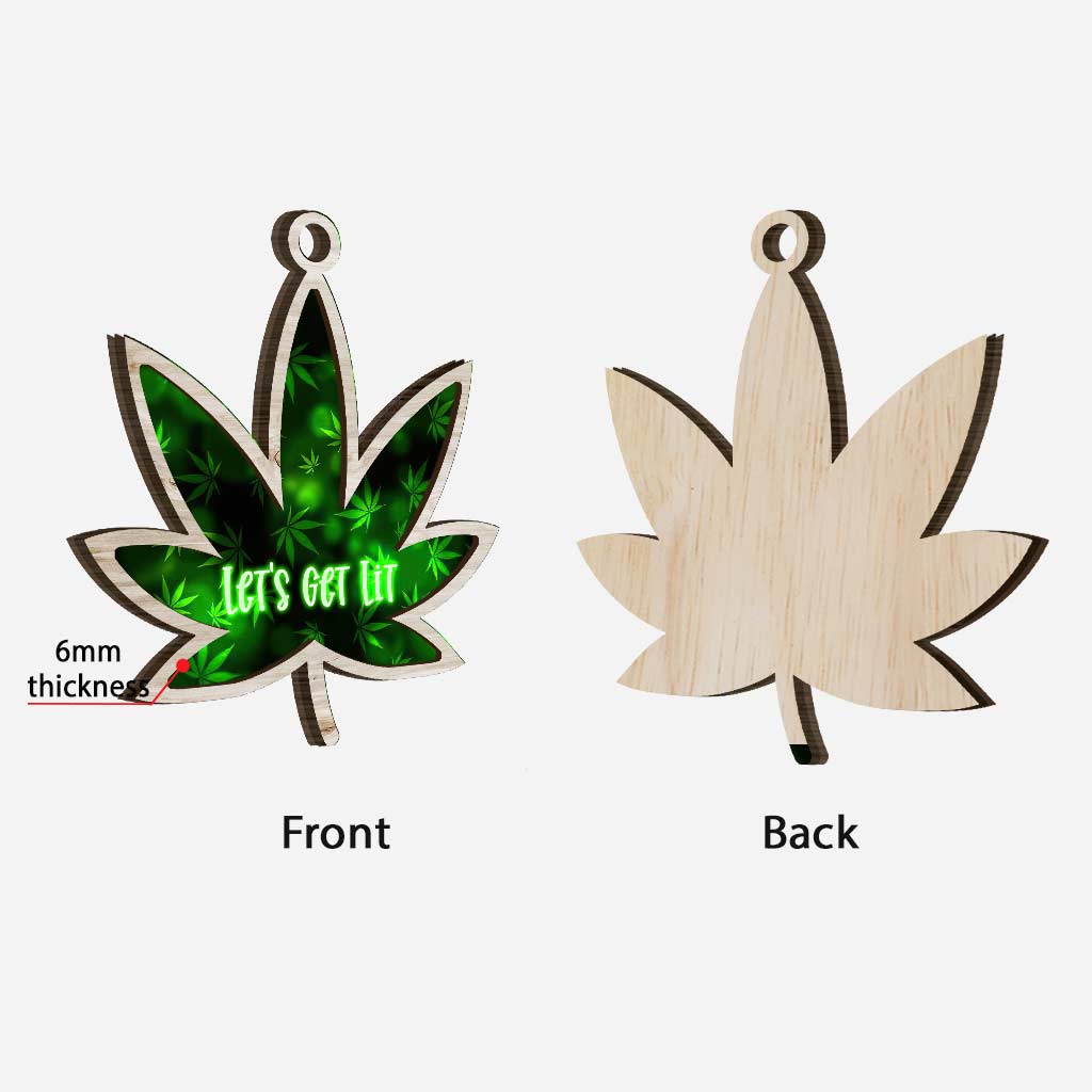 Let's Get Lit - Personalized Christmas Weed Layered Wood Ornament