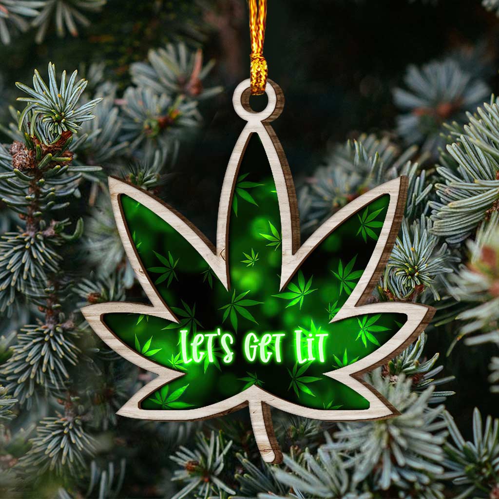 Let's Get Lit - Personalized Christmas Weed Layered Wood Ornament